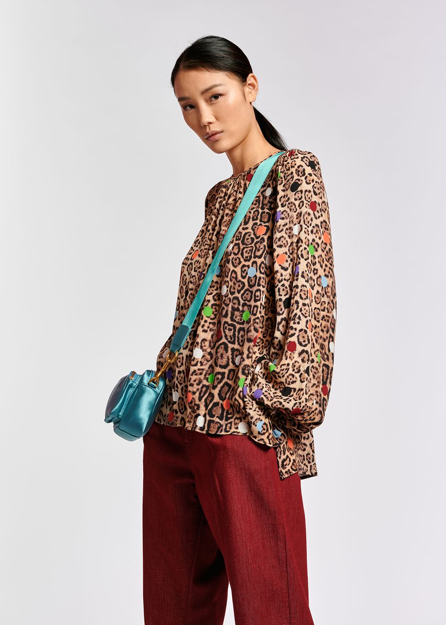 Essentiel Antwerp Zover Leopard Print Top Cocaranti