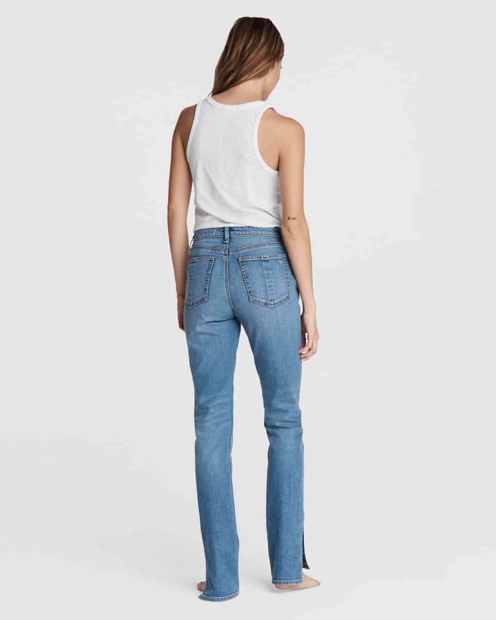 Rag & Bone Nina High Rise Cigarette Clean Peony with Slit