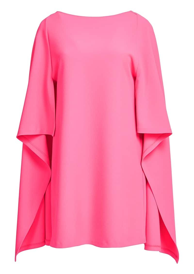 Essentiel Antwerp Caiman Cape Dress Shocking Rose - Cocaranti