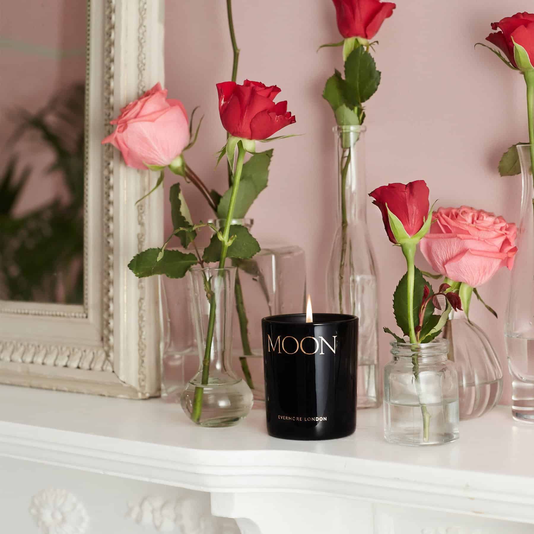 Evermore London Moon Candle 300g Smoke & Night Rose Cocaranti